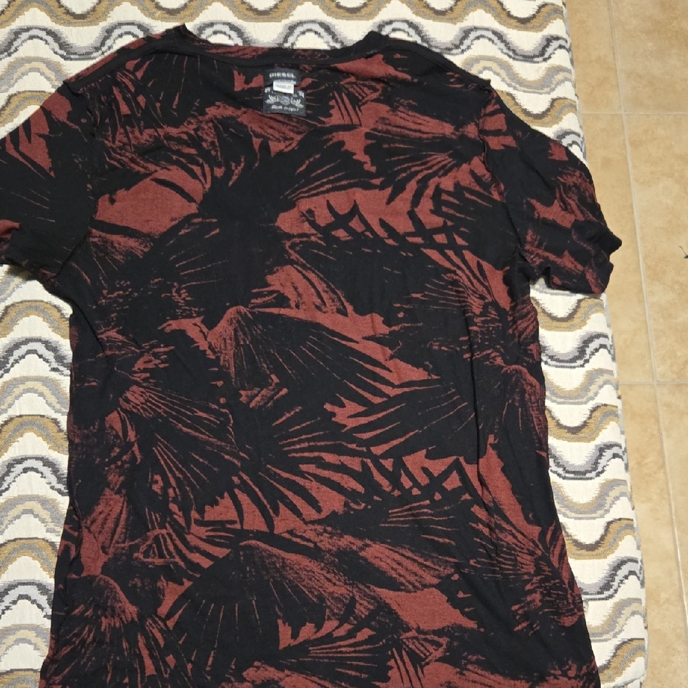 Diesel Black and Red Tropical Short Sleeve Tee